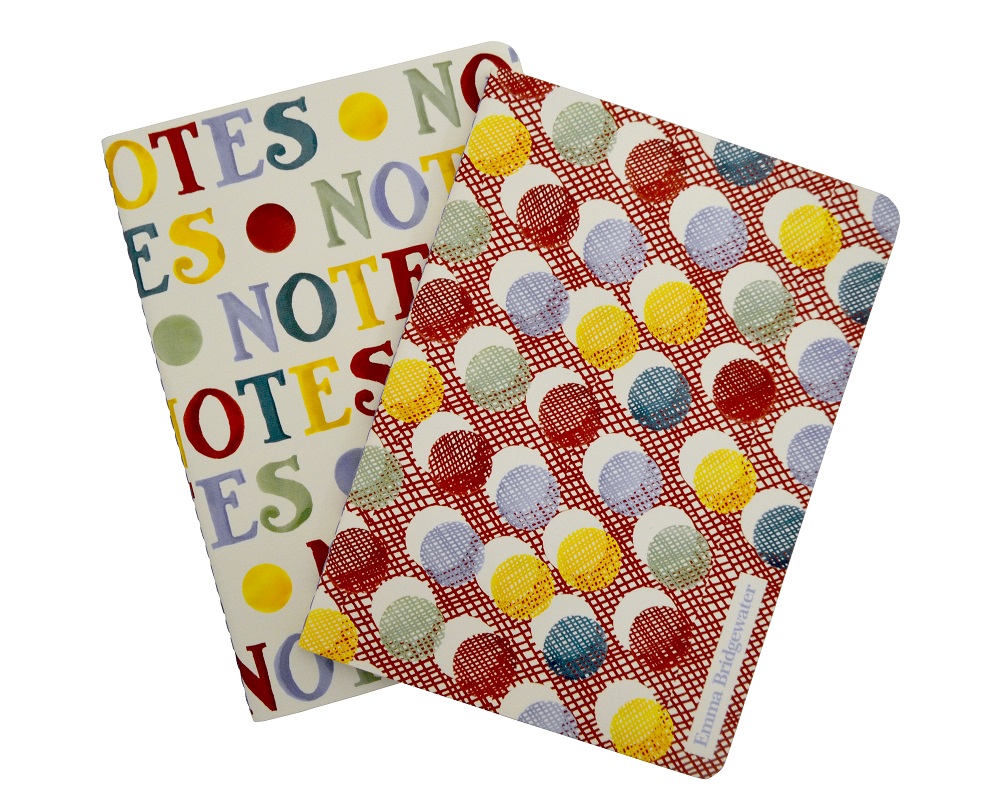Emma Bridgewater Polka Dot Print Set of 2 Notebooks Vibrant Home